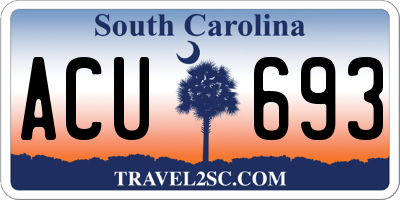 SC license plate ACU693