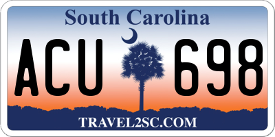 SC license plate ACU698