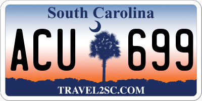 SC license plate ACU699