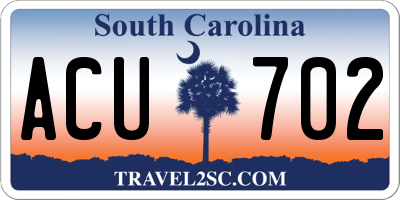 SC license plate ACU702
