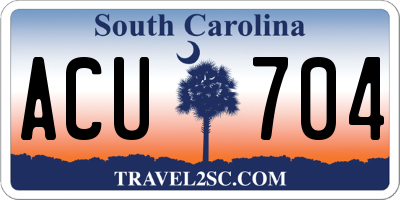 SC license plate ACU704