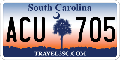 SC license plate ACU705