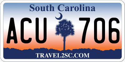 SC license plate ACU706