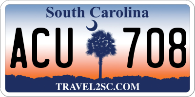 SC license plate ACU708