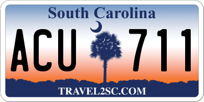 SC license plate ACU711