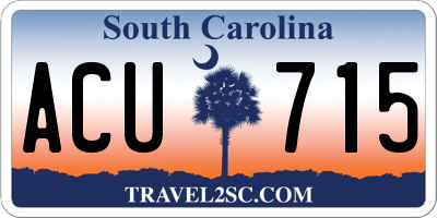 SC license plate ACU715