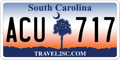 SC license plate ACU717