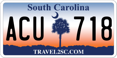 SC license plate ACU718