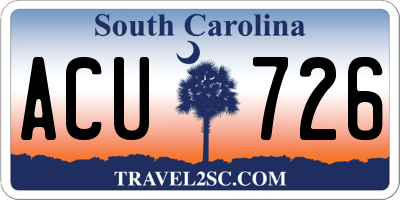 SC license plate ACU726