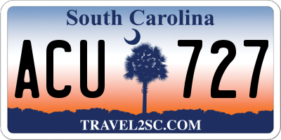 SC license plate ACU727