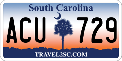 SC license plate ACU729