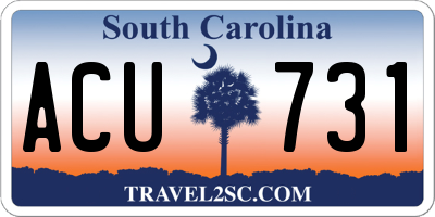 SC license plate ACU731