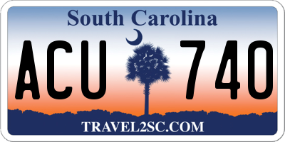 SC license plate ACU740