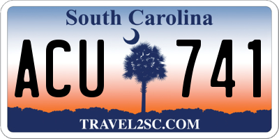 SC license plate ACU741