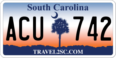 SC license plate ACU742