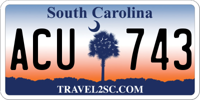SC license plate ACU743