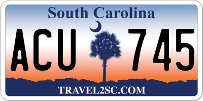 SC license plate ACU745