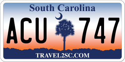 SC license plate ACU747