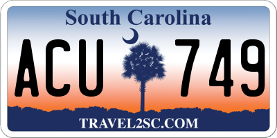 SC license plate ACU749