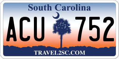 SC license plate ACU752