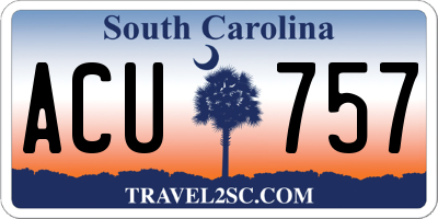 SC license plate ACU757