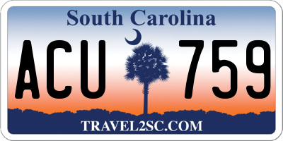 SC license plate ACU759