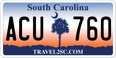 SC license plate ACU760