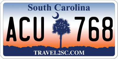 SC license plate ACU768