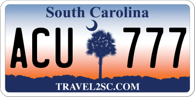 SC license plate ACU777