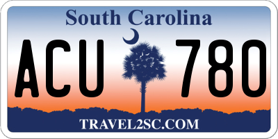 SC license plate ACU780