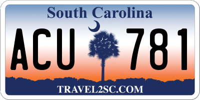 SC license plate ACU781