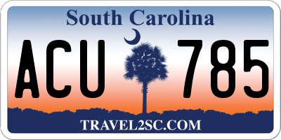SC license plate ACU785
