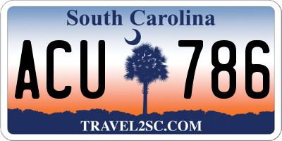 SC license plate ACU786