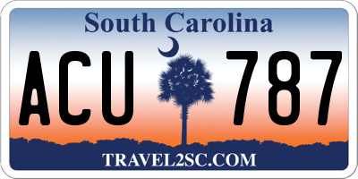 SC license plate ACU787