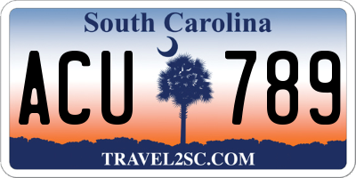 SC license plate ACU789