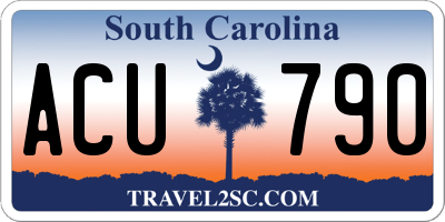 SC license plate ACU790