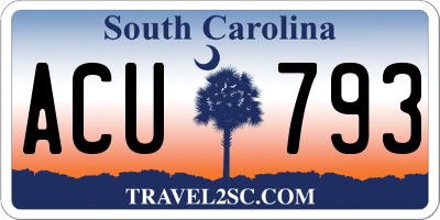 SC license plate ACU793