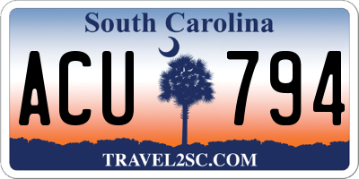 SC license plate ACU794