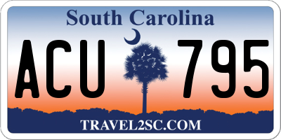 SC license plate ACU795