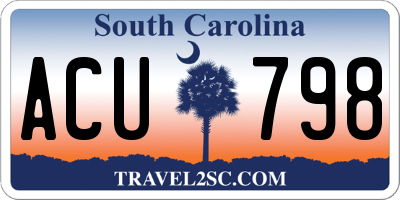 SC license plate ACU798