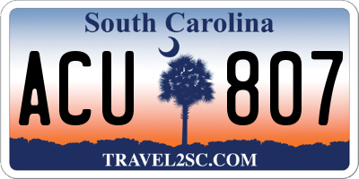 SC license plate ACU807