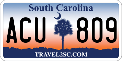 SC license plate ACU809