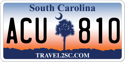 SC license plate ACU810