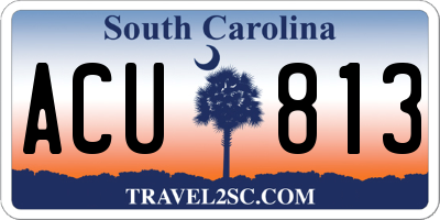 SC license plate ACU813