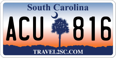SC license plate ACU816