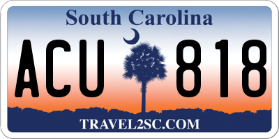SC license plate ACU818