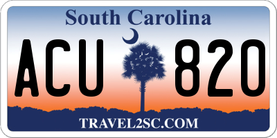 SC license plate ACU820