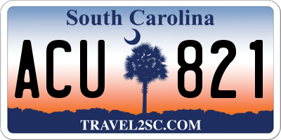 SC license plate ACU821