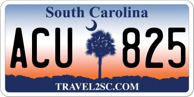 SC license plate ACU825
