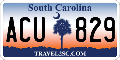 SC license plate ACU829